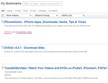 Diigo for iPhones Diigo for iPhones