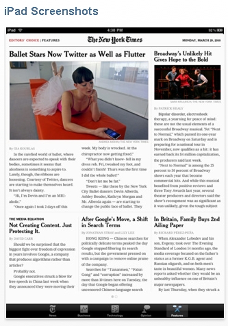 iPad - NYT App iPad - NYT App